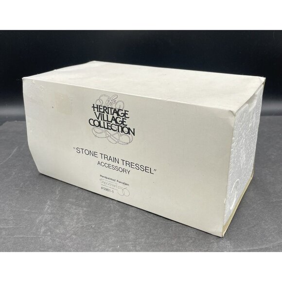 Vintage Dept 56 Stone Train Tressel #5981-1 Heritage Village Collection In Box - Picture 12 of 12